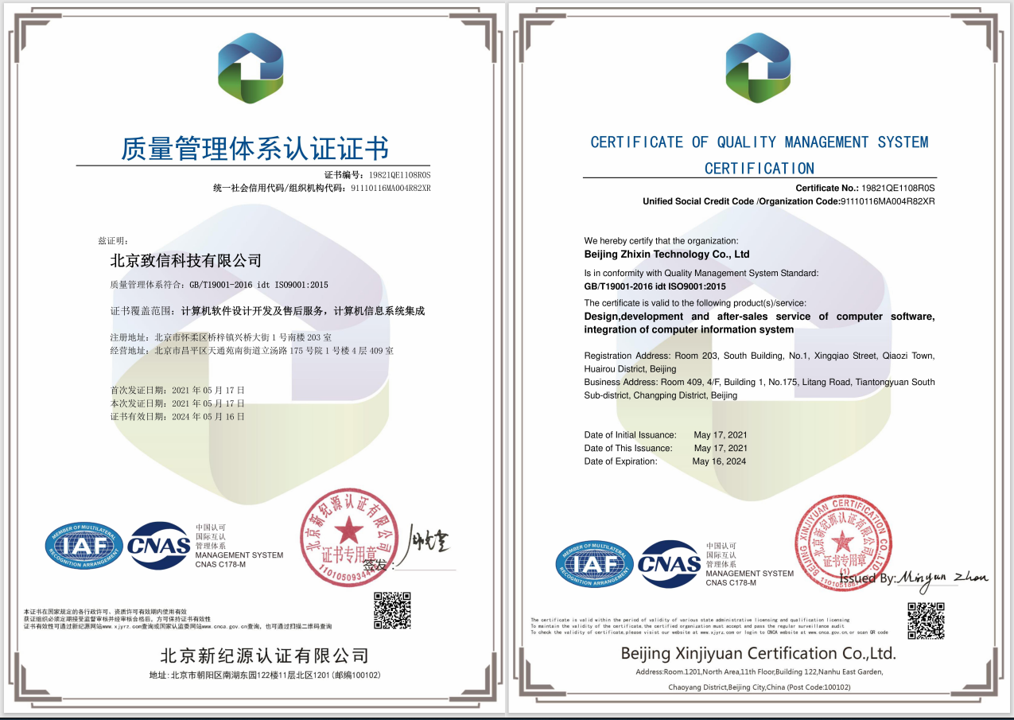 荣誉证书-ISO证书
